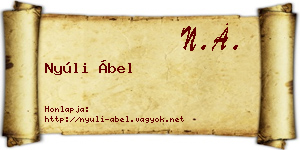 Nyúli Ábel névjegykártya